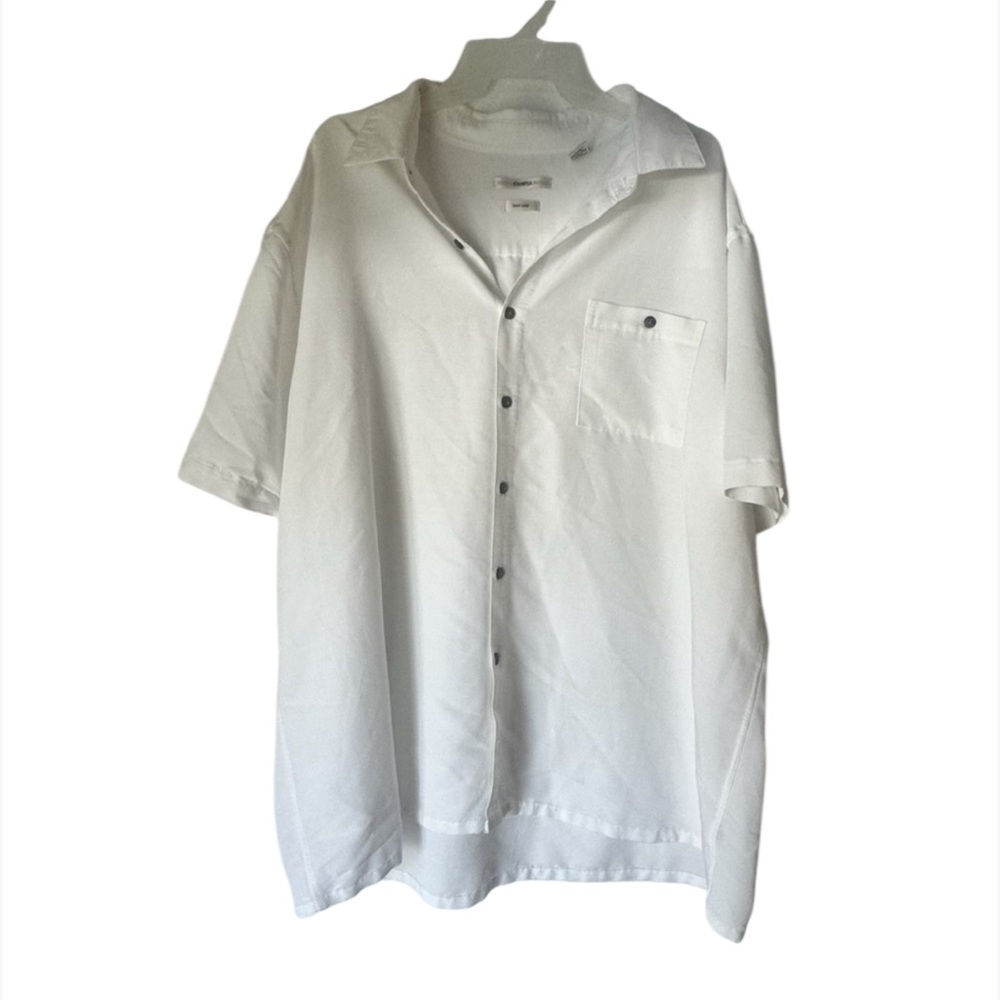 Campia  Men's 4XLT Beach‎ Casual Short Sleeve Button Shirt White Summer